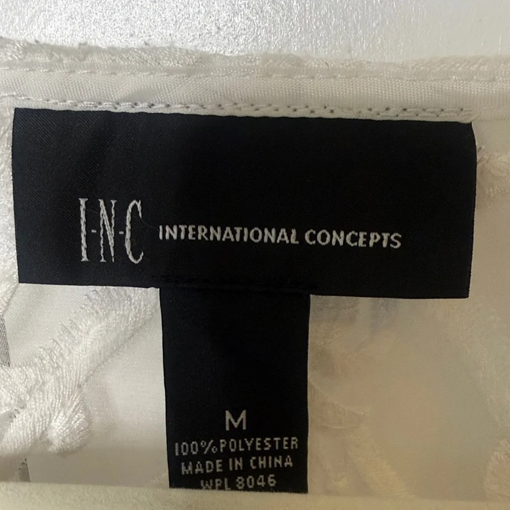 INC International Concepts White Lace Open-Front Blazer - Picture 9 of 9